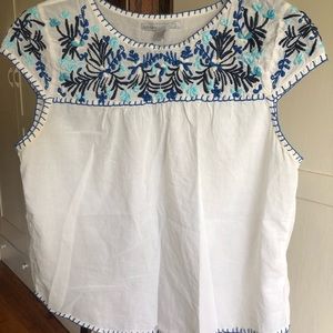 Embroidered Old Navy Cap Sleeve Boho Top M